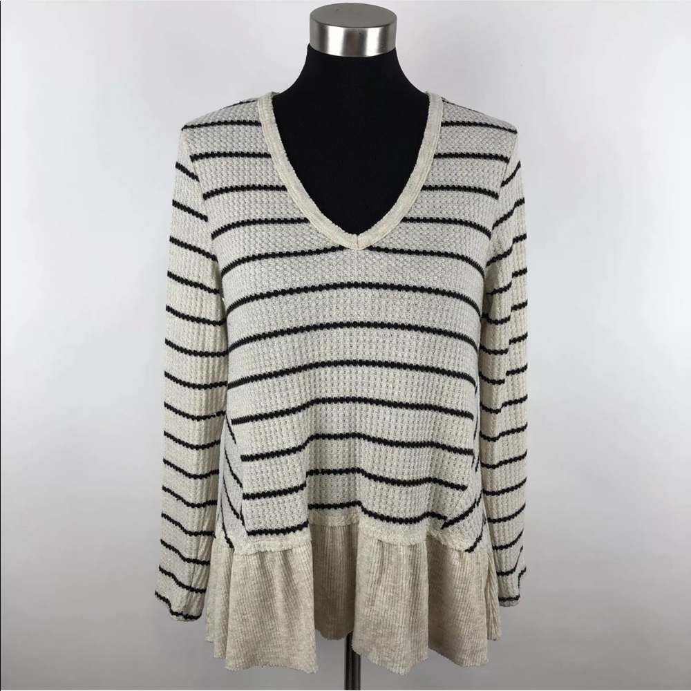 Eri Ali Anthropologie Peplum Top size M Stirped